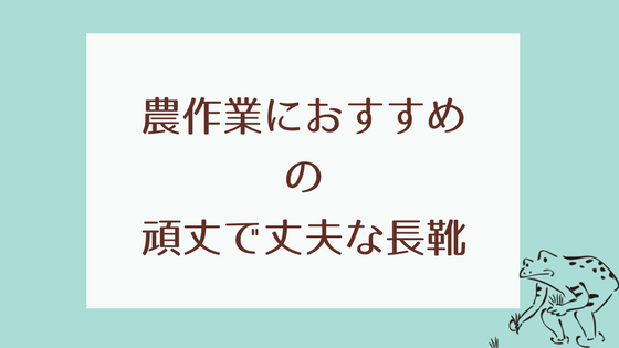 農作業におすすめの頑丈で丈夫な長靴